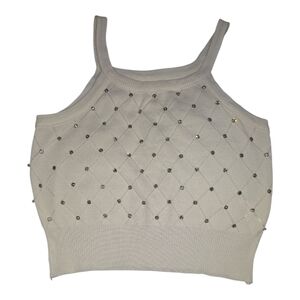 Embellished White Women's Top